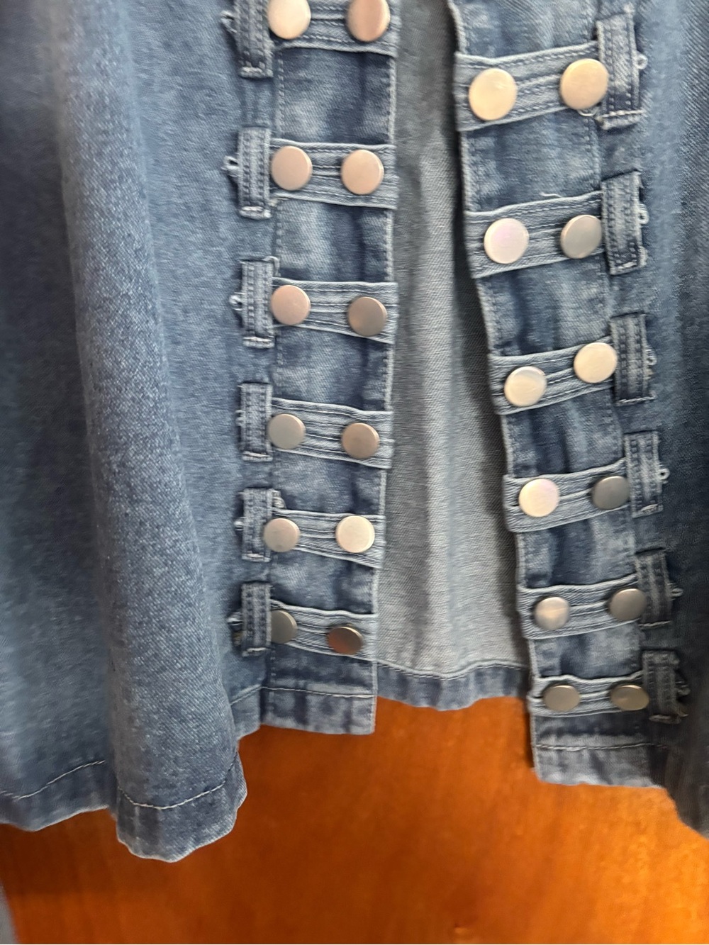 Denim Blue Button-Trim Women’s jacket
